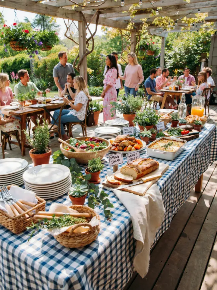 Spring Buffet Table Decor Ideas | Easy Dinner Party Table Setting | Fresh Floral Centerpieces