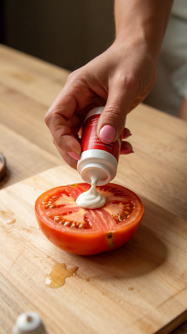Natural Tomato and Toothpaste Face Mask for Acne and Blemishes