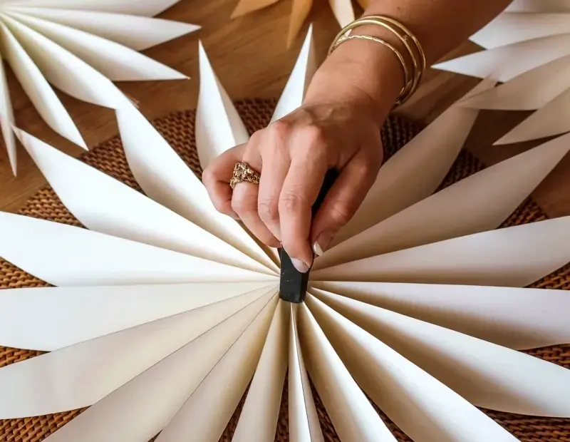 DIY Giant Paper Snowflake - Budget Holiday Table Decor Idea