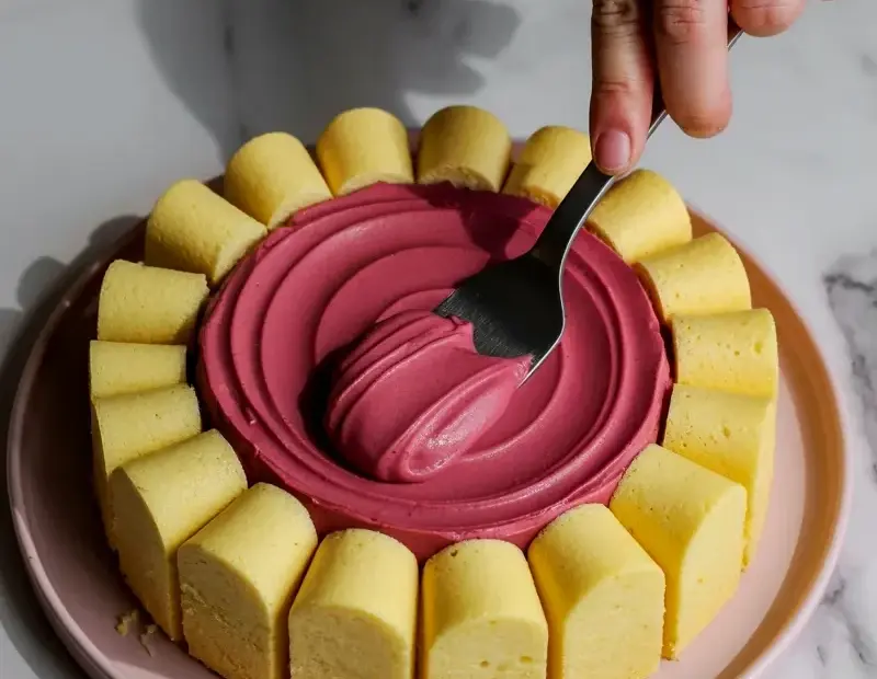 Summer Raspberry Cake Filling Technique | How to Spread Filling on a Scalloped Cake
