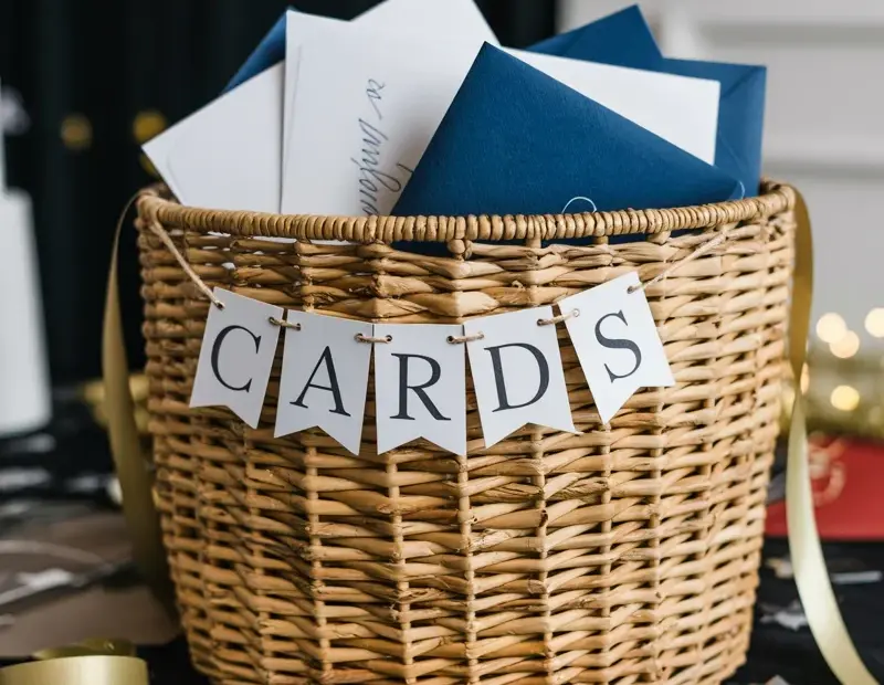 Dinner Party Table Setting | Jute Basket Place Card Holder | Elegant Envelope Display