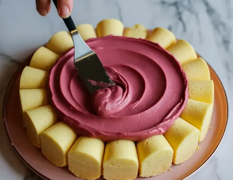 Budget Cake Filling Hack | Scalloped Cake Layers with Magenta Filling