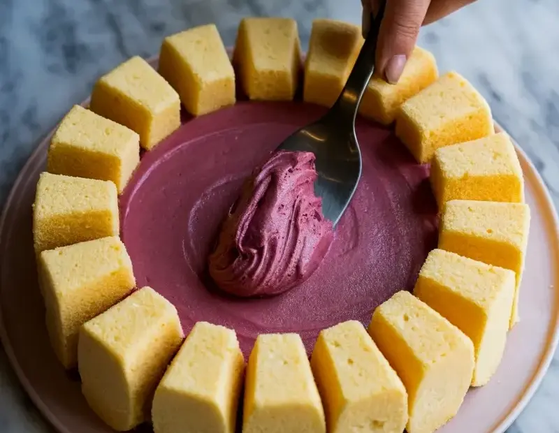 How to Fill a Layer Cake | Pink Buttercream Filling Technique Close-Up