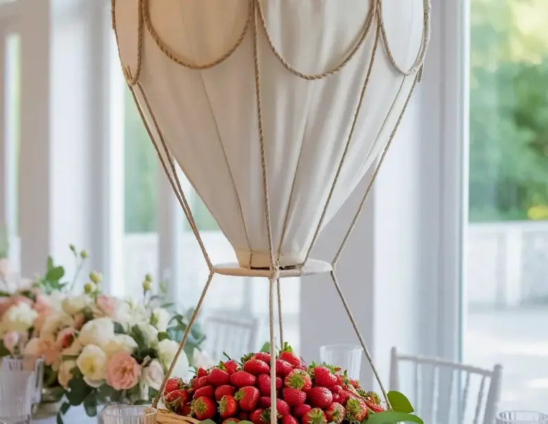 Hot Air Balloon Centerpiece Before & After for a Wedding Table | Rustic Elegant